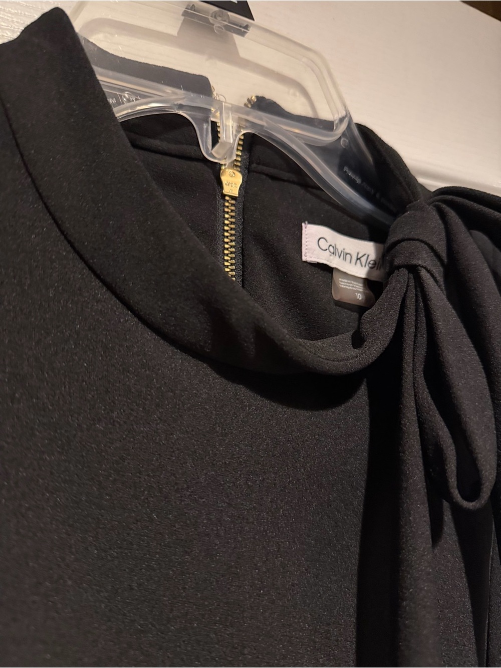Calvin Klein Black One-Shoulder Tie Detail Dress